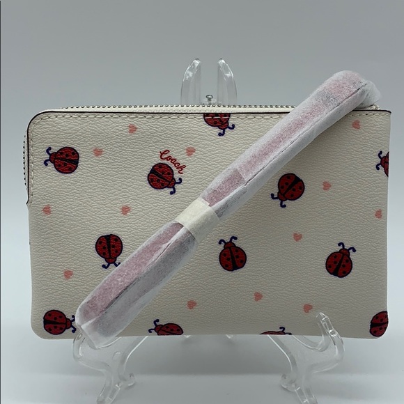 COACH Corner Zip Wristlet With Ladybug Print - Picture 13 of 16